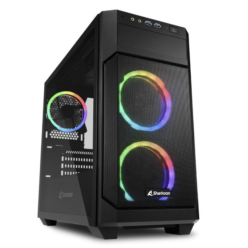 SHARKOON V1000 mATX RGB okno igričarsko črno ohišje