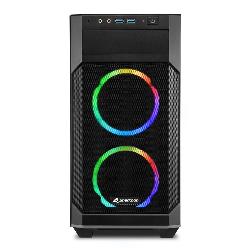 SHARKOON V1000 mATX RGB okno igričarsko črno ohišje