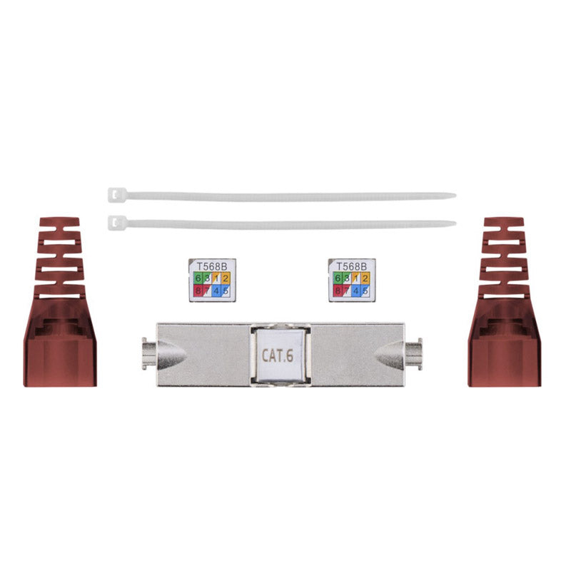 GOOBAY CAT 6 2xRJ45 LAN STP IDC rdeč kabelski priključek