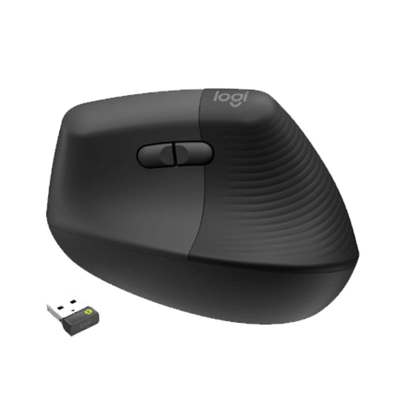 LOGITECH Lift vertikalna ergonomska brezžična optična miška, črna