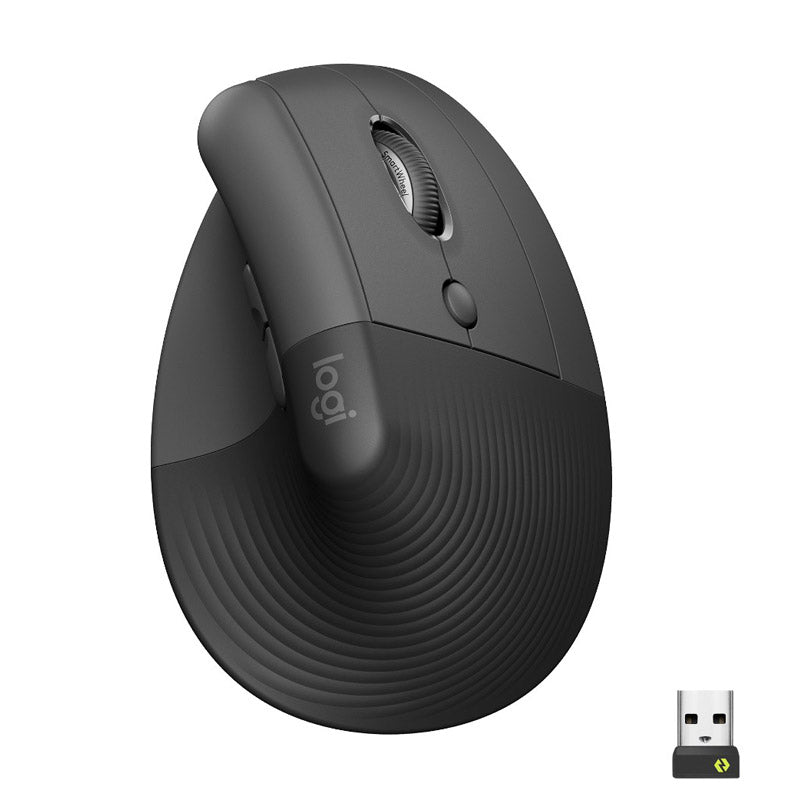 LOGITECH Lift vertikalna ergonomska brezžična optična miška, črna