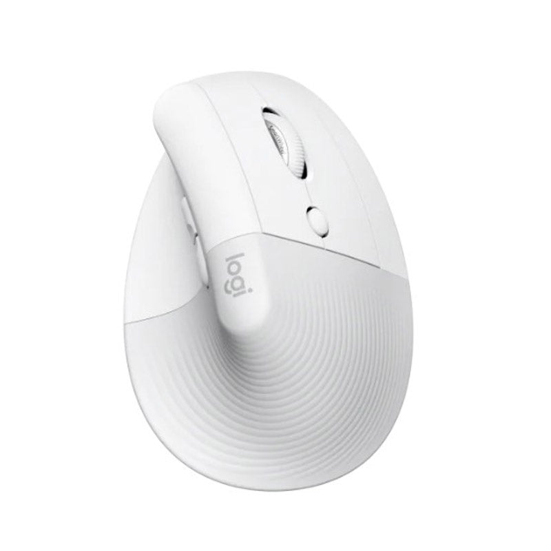 LOGITECH Lift vertikalna ergonomska brezžična optična mini bela miška