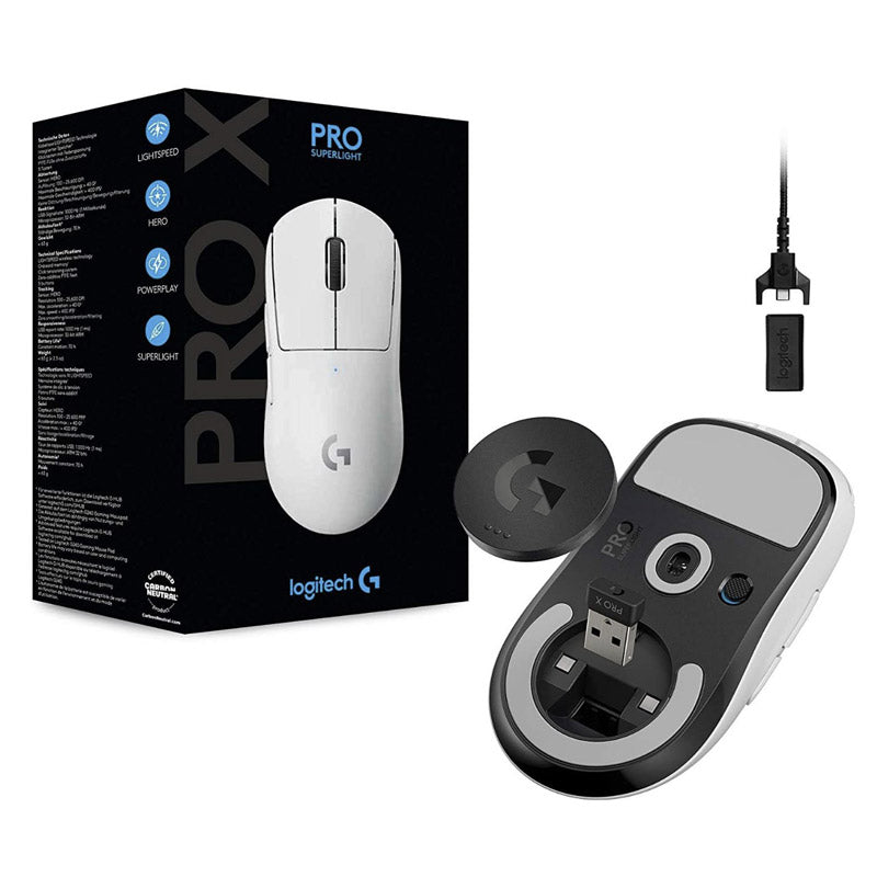 LOGITECH G PRO X Superlight brezžična optična igralna miška, bela