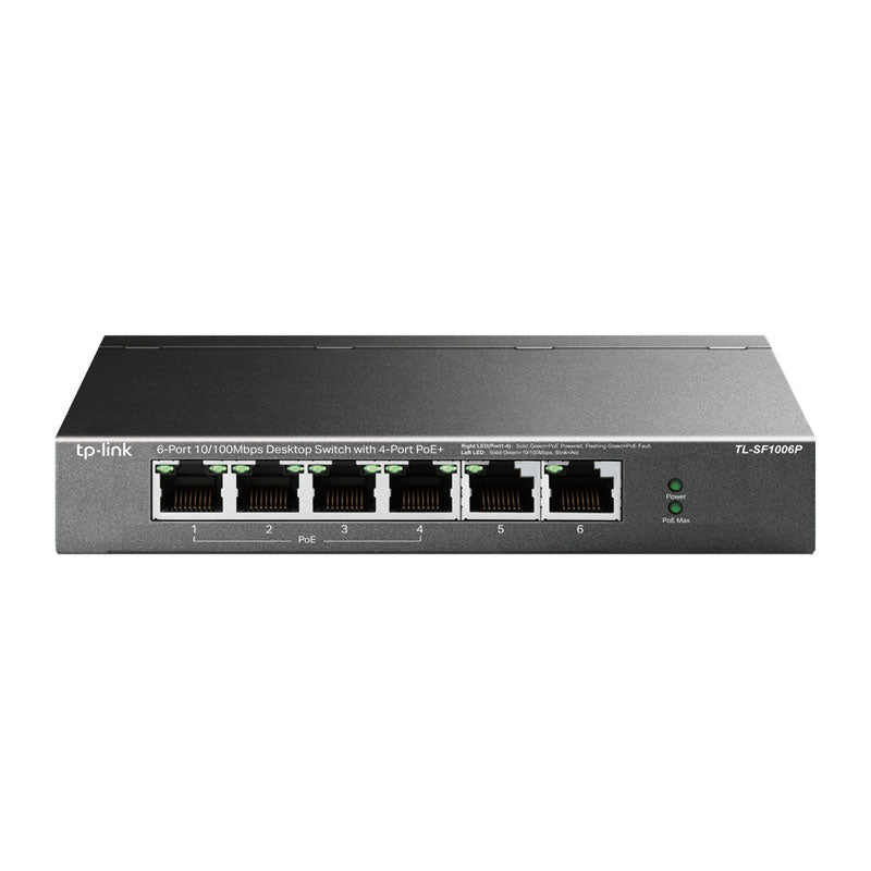 TP-LINK TL-SF1006P 6-portno 10/100 Mbps (4x PoE+) RJ45 pametno omrežno stikalo