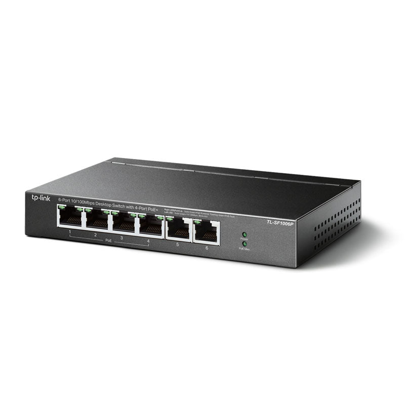 TP-LINK TL-SF1006P 6-portno 10/100 Mbps (4x PoE+) RJ45 pametno omrežno stikalo