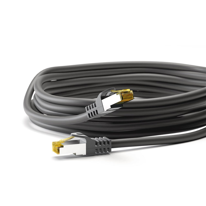 GOOBAY S/FTP CAT 6A / S/FTP CAT 7 patch 10m (91644) črn mrežni povezovalni kabel