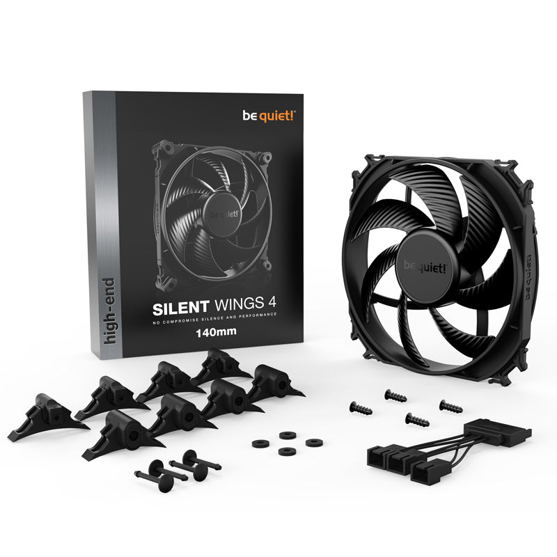 BE QUIET! Silent Wings 4 (BL095) 140 mm 3-pinski črni ventilator