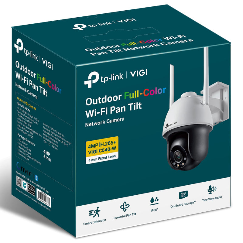 TP-LINK VIGI C540-W 4MP QHD 4mm dnevna/nočna WIFI Pan/Tilt bela/črna zunanja nadzorna kamera