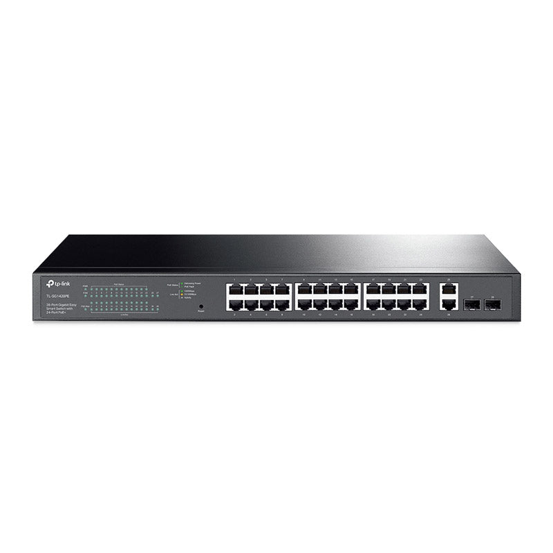 TP-LINK TL-SG1428PE 28-portno gigabitno (24x PoE+) 2x gigabitno RJ45 2x gigabitno SFP Easy Smart mrežno stikalo