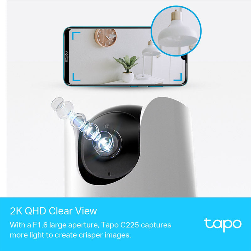 TP-LINK Tapo C225 4MP 2K QHD 360° WiFi bela notranja nadzorna kamera