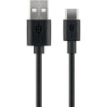 GOOBAY USB-C na USB-A 2.0 0,1m črn polnilni in sync kabel