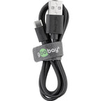 GOOBAY USB-C na USB-A 2.0 0,5m črn polnilni in sync kabel