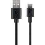 GOOBAY USB-C na USB-A 2.0 0,5m črn polnilni in sync kabel