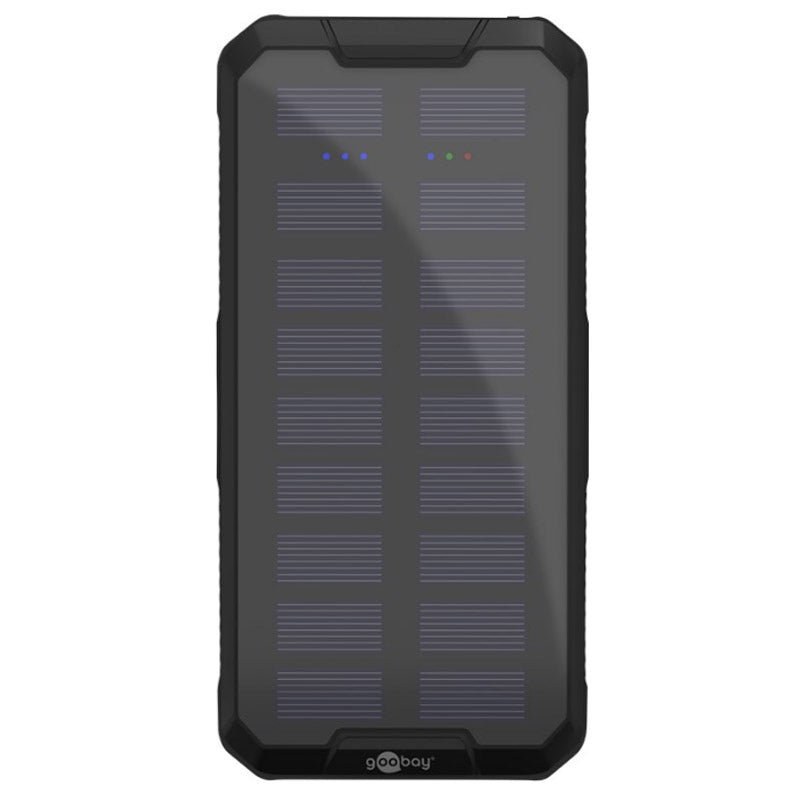 GOOBAY PowerBank 20.000 mAh USB-C Quick-Charge 3.0 sončne celice črna zunanja prenosna baterija