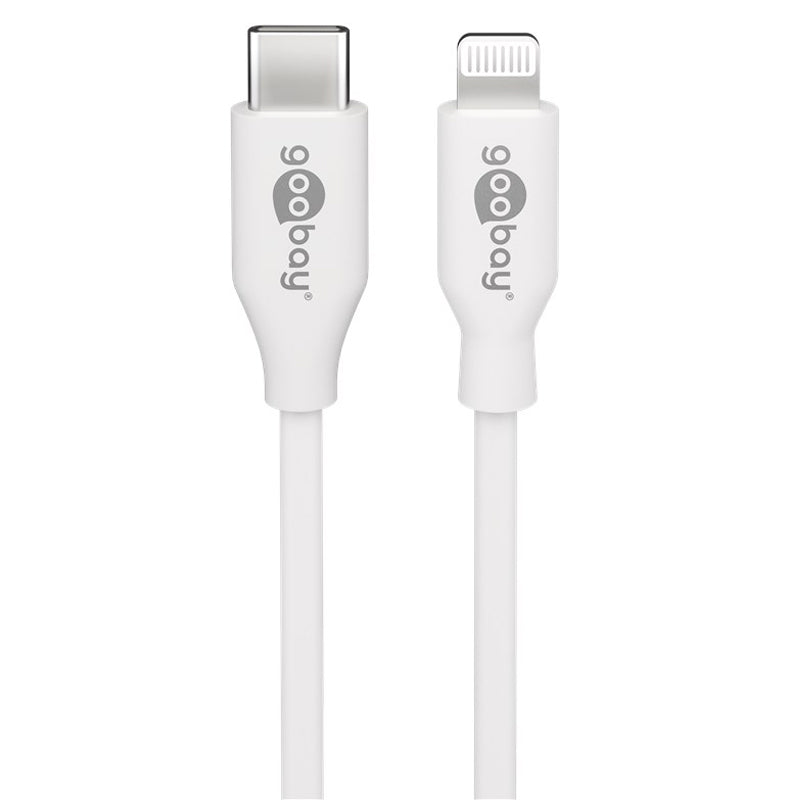 GOOBAY USB-C na Apple (Lightning) 1m 87W beli napajalni in sync MFi kabel