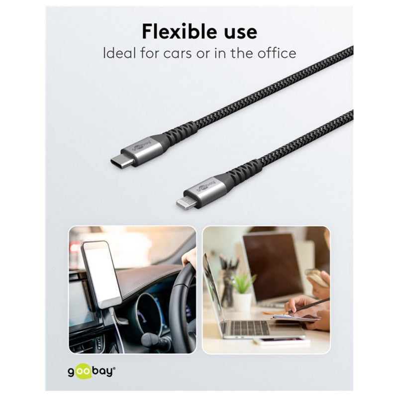 GOOBAY USB-C na Apple (Lightning) 0,5m 60W napajalni in sync MFi kabel