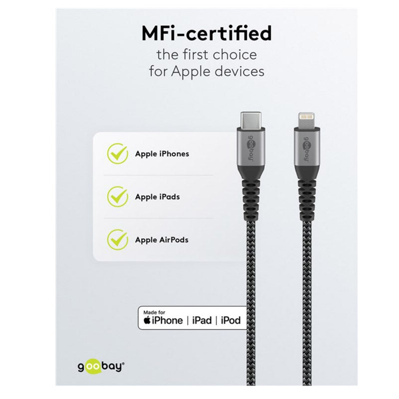 GOOBAY USB-C na Apple (Lightning) 0,5m 60W napajalni in sync MFi kabel