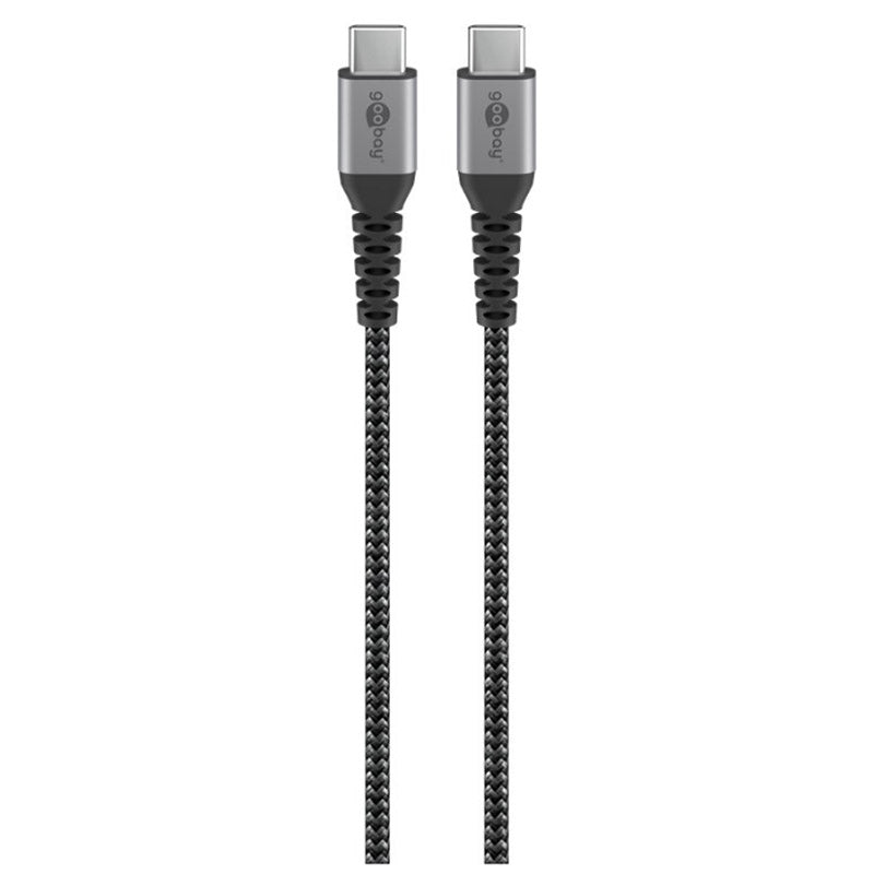 GOOBAY USB-C na USB-C 0,5m 60W črni napajalni in sync kabel