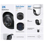 TP-LINK Tapo C510W 3MP 2K IP65 360° WiFi bela zunanja nadzorna kamera