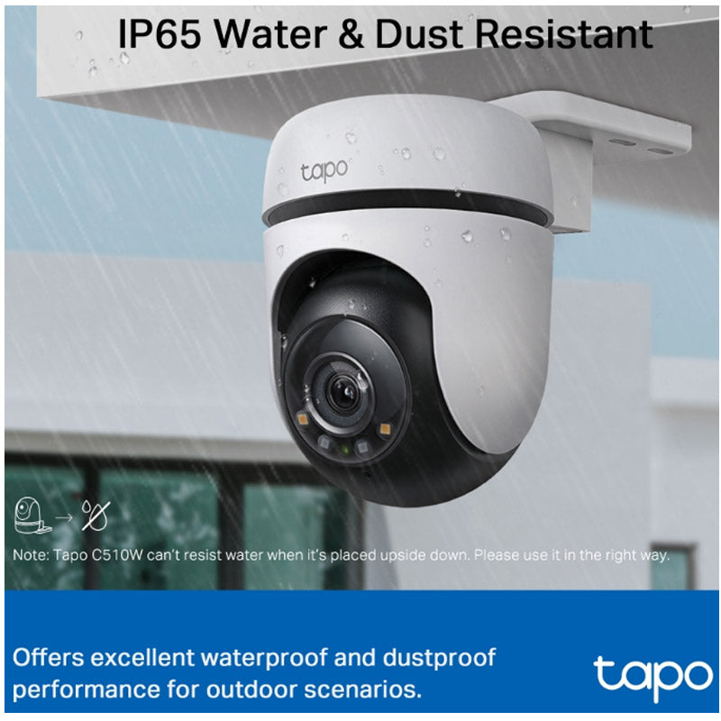 TP-LINK Tapo C510W 3MP 2K IP65 360° WiFi bela zunanja nadzorna kamera