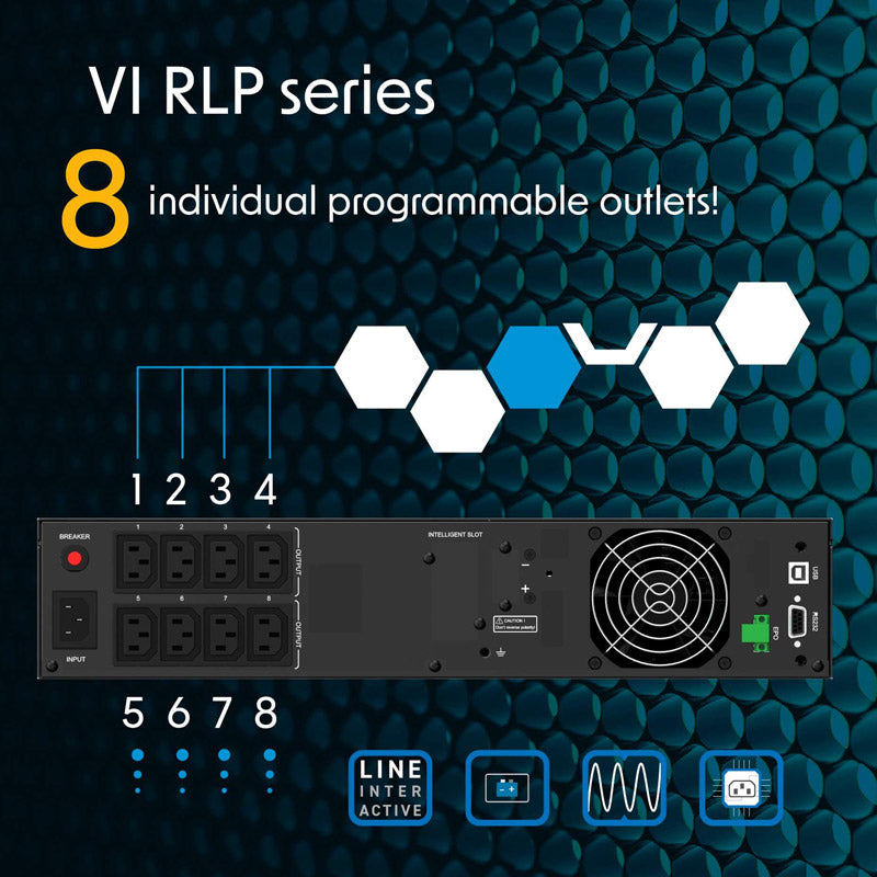 POWERWALKER VI 1000 RLP 2U HID Line Interactive 1000VA 900W UPS brezprekinitveno napajanje