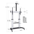 MANHATTAN 60" to 100" 100KG monitor multi-purpose trolley cart stand