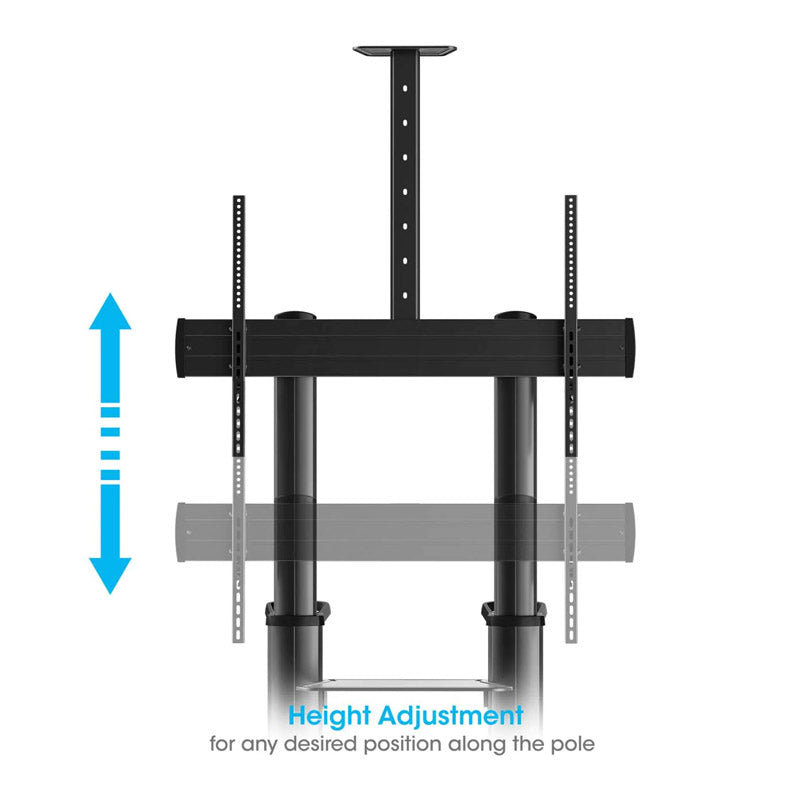 MANHATTAN 70" do 120" 140 kg monitor 10 - 5° nagib 90° rotacijski večnamenski voziček nosilec stojalo