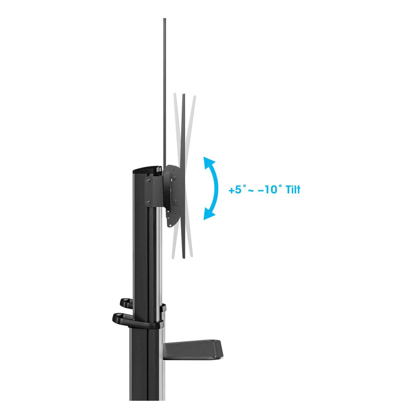 MANHATTAN 70" do 120" 140 kg monitor 10 - 5° nagib 90° rotacijski večnamenski voziček nosilec stojalo