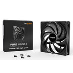 BE QUIET! Pure Wings 3 visokohitrostni (BL109) 140 mm 4-pin PWM črn ventilator