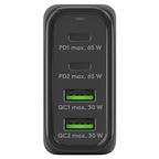 GOOBAY 2x USB-C + 2x USB-A 5V 68W črn hitri polnilec