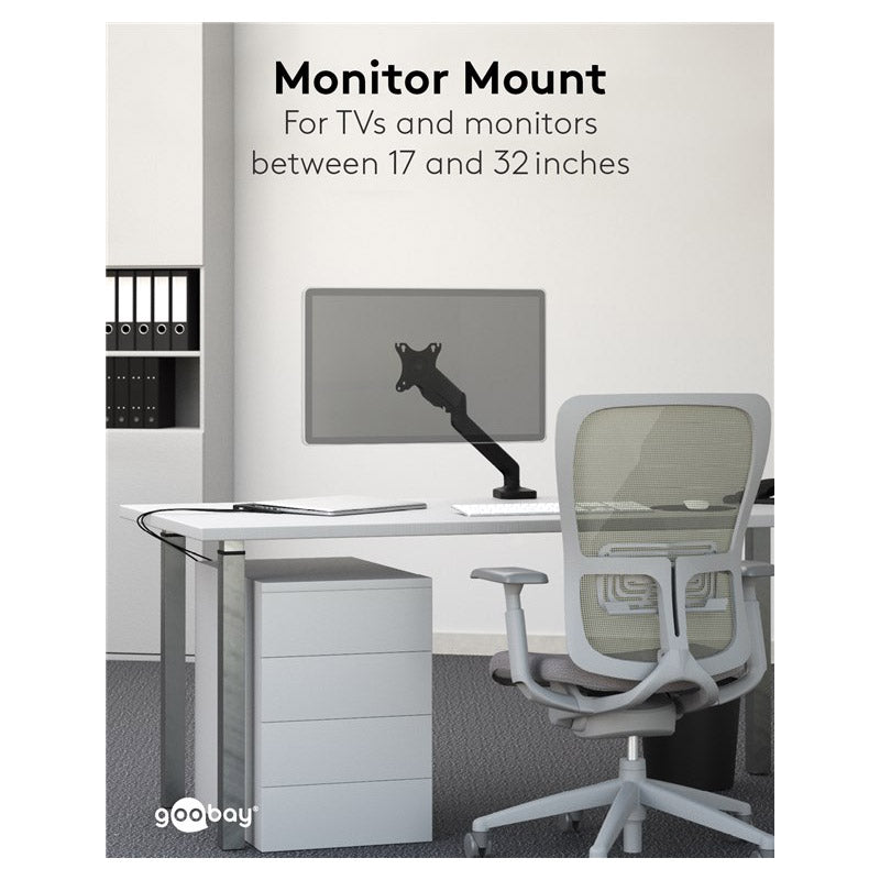 GOOBAY za monitor 17"- 32" 9kg plinska vzmet namizni nosilec