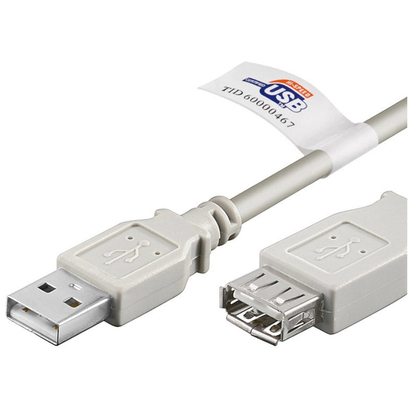 GOOBAY USB-A 2.0 (M) na USB 2.0 (Ž) Hi-Speed ​​5m beli podvajševalni kabel