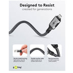 GOOBAY USB-C 3.1 na RJ45 2m CAT 6 črn/siv mrežni povezovalni kabel