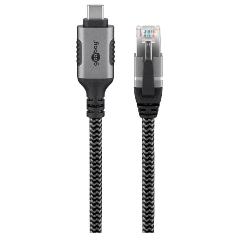 GOOBAY USB-C 3.1 na RJ45 5m CAT 6 črn/siv mrežni povezovalni kabel