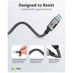 GOOBAY USB-A 3.0 na RJ45 2m CAT 6 črn/siv mrežni povezovalni kabel