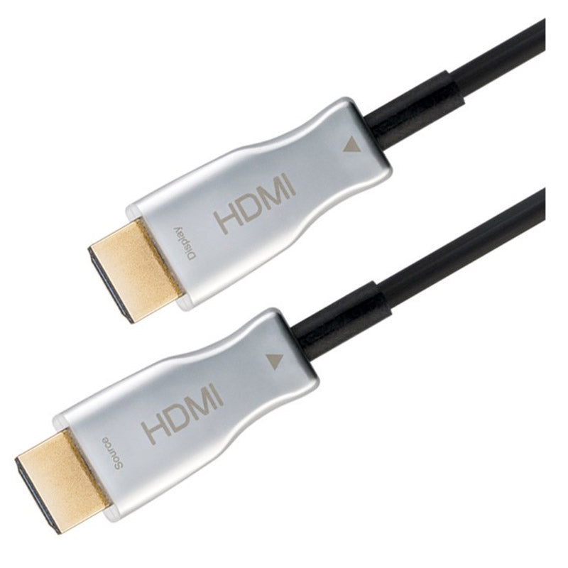 GOOBAY Optical Hybrid High Speed ​​HDMI (M/M) 2.0 4K 60Hz 50m z Ethernet AOC pozlačen črn Optični Hibridni kabel