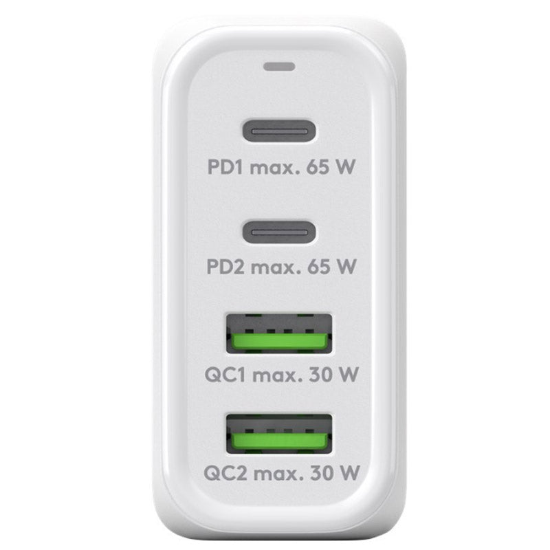 GOOBAY 2x USB-C + 2x USB-A 5V 68W beli hitri polnilec