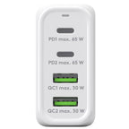 GOOBAY 2x USB-C + 2x USB-A 5V 68W beli hitri polnilec