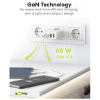 GOOBAY 2x USB-C + 2x USB-A 5V 68W beli hitri polnilec