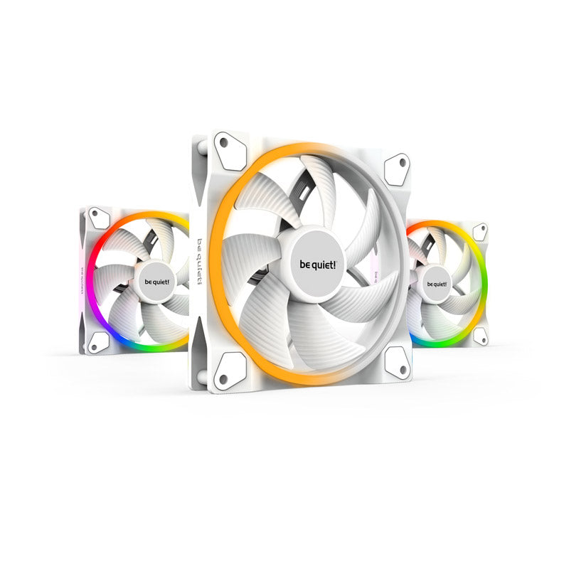BE QUIET! LIGHT WINGS White (BL102) trojno pakiranje RGB 140mm 4-pin PWM beli ventilator