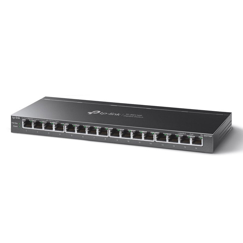 TP-LINK TL-SG116P 16-vratno gigabitno PoE+ RJ45 mrežno stikalo