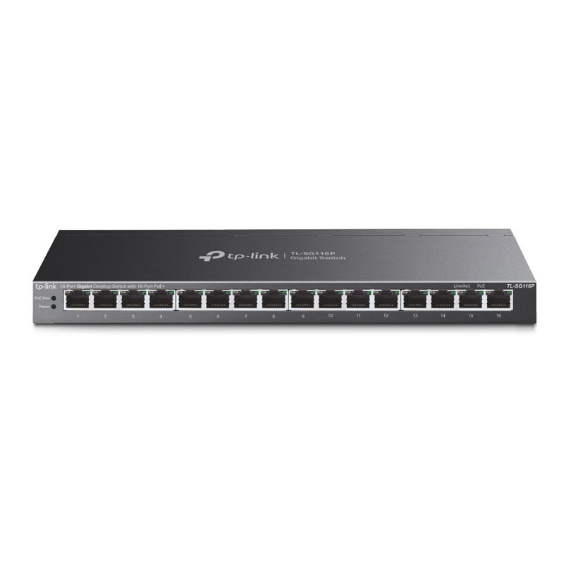 TP-LINK TL-SG116P 16-vratno gigabitno PoE+ RJ45 mrežno stikalo