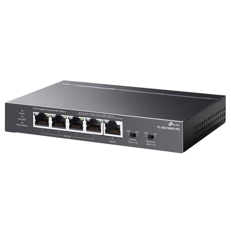 TP-LINK TL-SG1005P-PD 5-portno gigabitno (4xPoE+ 1x PoE++) RJ45 omrežno stikalo