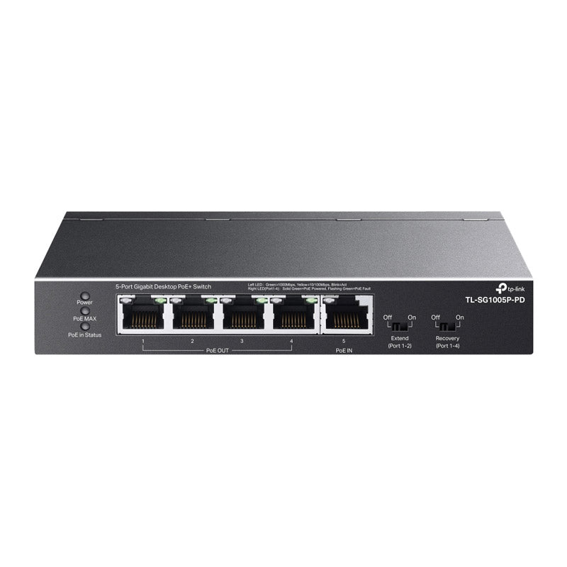 TP-LINK TL-SG1005P-PD 5-portno gigabitno (4xPoE+ 1x PoE++) RJ45 omrežno stikalo