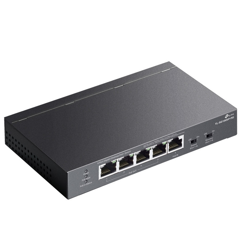TP-LINK TL-SG1005P-PD 5-portno gigabitno (4xPoE+ 1x PoE++) RJ45 omrežno stikalo