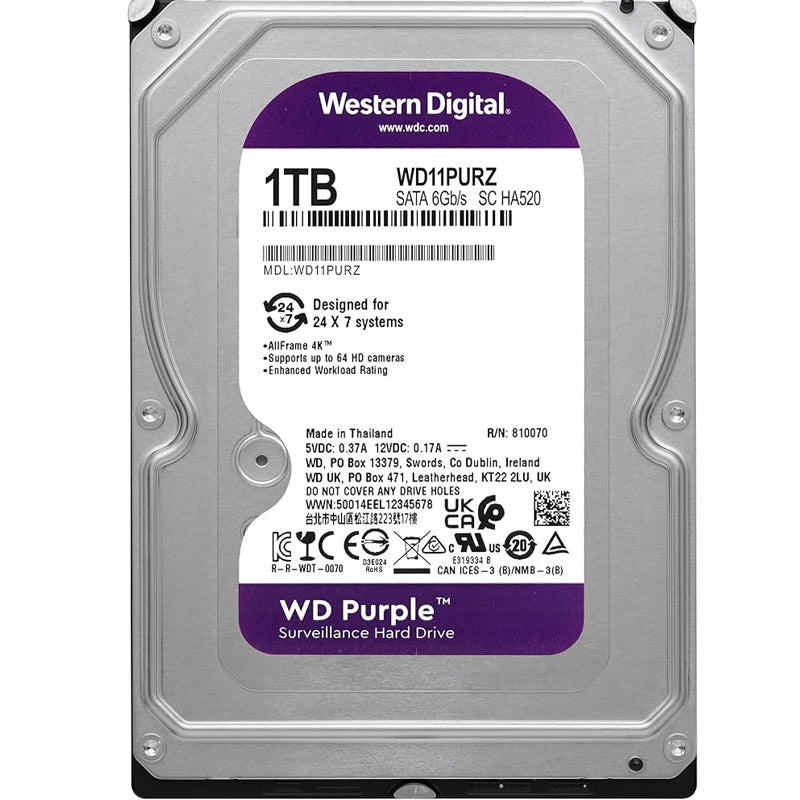 WD Purple 1TB 3,5" SATA3 64MB 5400rpm WD11PURZ trdi disk