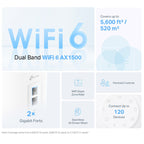 TP-LINK Deco X10 (2-pack) AX1500 Whole Home Mesh WiFi6 brezžični usmerjevalnik - router / dostopna točka-AP