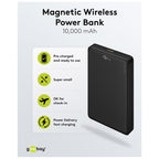 GOOBAY Magnetic Wireless PowerBank 10.000 mAh črna brezžična prenosna baterija