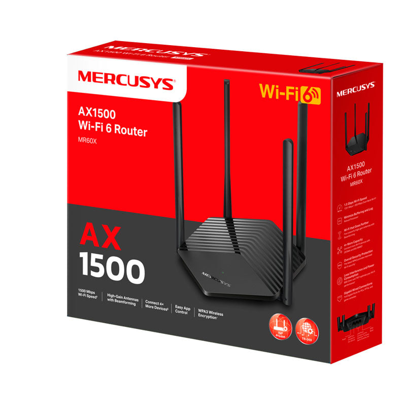 MERCUSYS MR60X AX1500 Dual Band WiFi 6 Gigabit brezžični usmerjevalnik-router