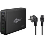 GOOBAY USB-C PD GaN Večvratni 240W 4-vratni GaN USB-C/USB-A črni polnilec